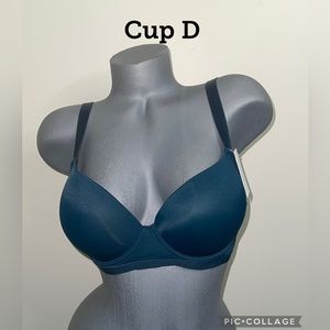 Push Up Slight Padded T-Shirt Lightly Line Plus Size Underwire / 3 Hooks. Cup D.